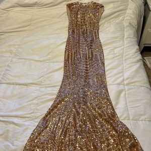 Vici sequin dress rose gold